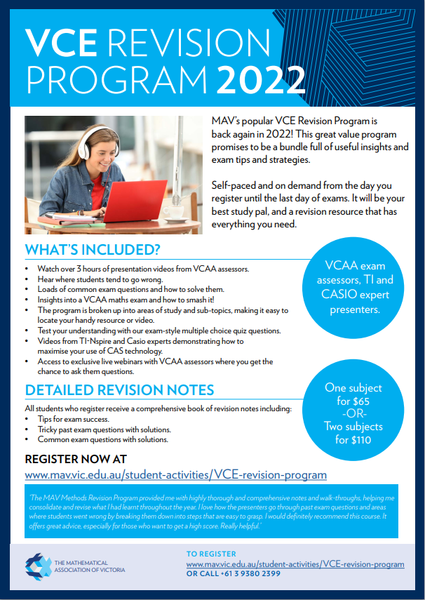 VCE Revision Program - last chance!